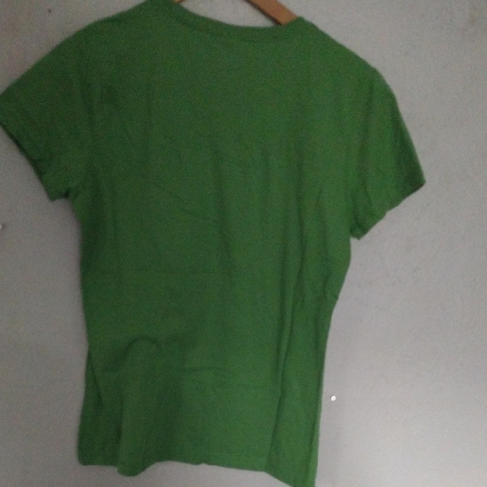 Green T-Shirt with Flamingo and Dandelion Design – Size M, Port & Company - Picture 4 of 7